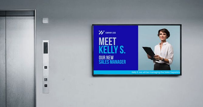 Office lift lobby screen