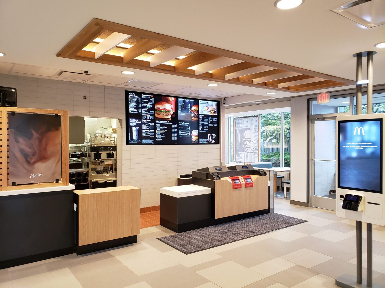 Digital menu boards in a restaurant